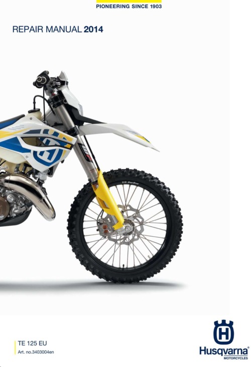 Product picture Husqvarna TE 125 EU Repair Manual (2014)