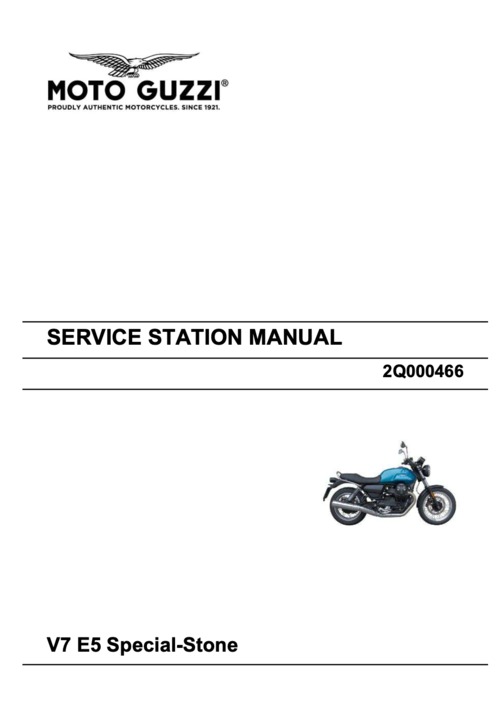 Product picture Moto Guzzi V7 Special/Stone E5 Repair Manual (2021-now)