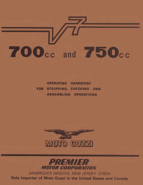 Product picture Moto Guzzi V7 700/750 Repair Manual (1965-69)