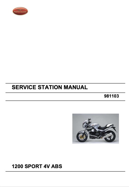 Product picture Moto Guzzi Sport 4V 1200 ABS Repair Manual (2008-13)
