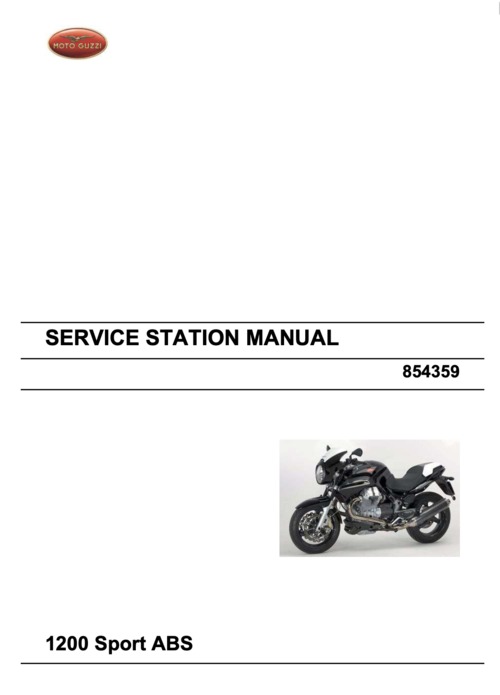 Product picture Moto Guzzi Sport 2V 1200 ABS Repair Manual (2006-08)
