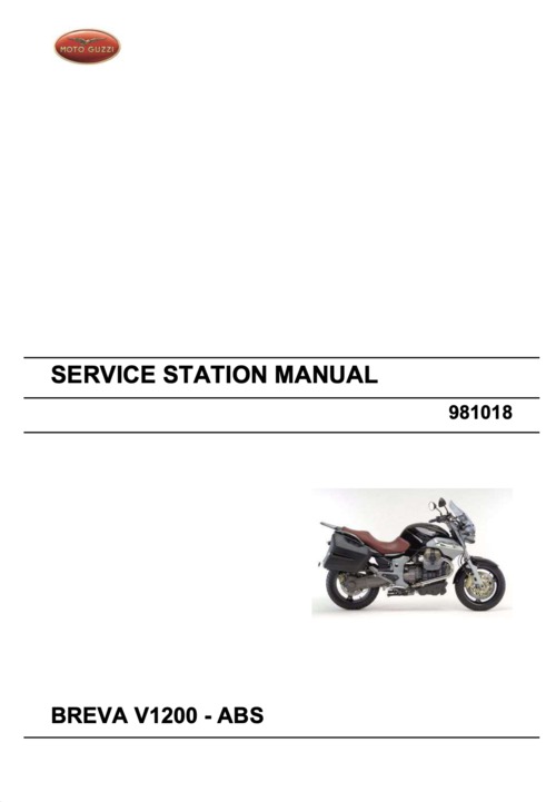 Product picture Moto Guzzi Breva V1200 ABS Repair Manual (2007-12)